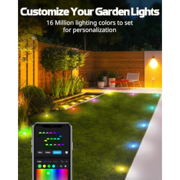 Aloihoy Outdoor Ground Lights - 33ft RGB Patio Decor