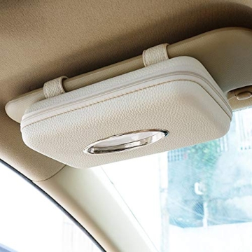 Cartisen Car Tissue Holder - Stylish and Functional PU Leather Visor Tissue Case