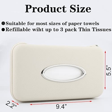 Stylish Car Visor Tissue Holder with Zipper Closure