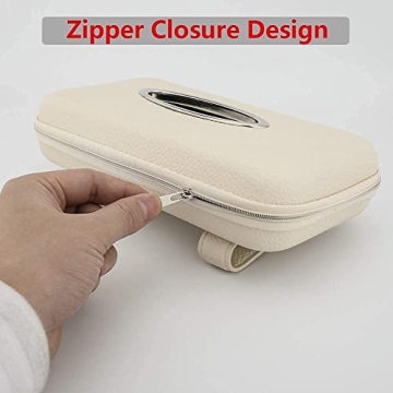 Stylish Car Visor Tissue Holder with Zipper Closure