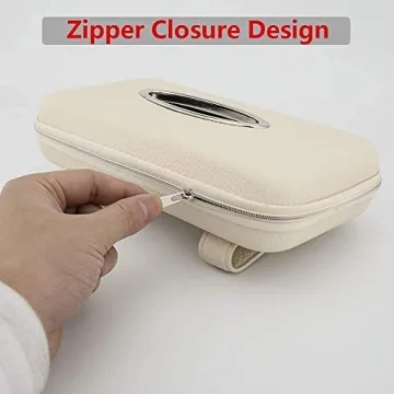 Stylish Car Visor Tissue Holder with Zipper Closure