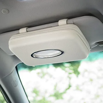 Stylish Car Visor Tissue Holder with Zipper Closure