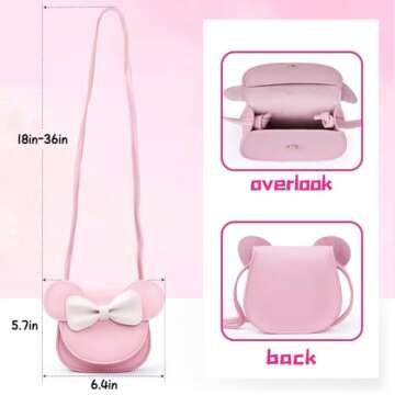 Pretend Play Toddler Girl Purse with Makeup Toys Set, Little Girls Purse Toys for 3 4 5 6 7 Year Old Girl Gifts, Kids Purse for Christmas, Birthday Gifts for Ages 3-5 4-5 6-8 Pink