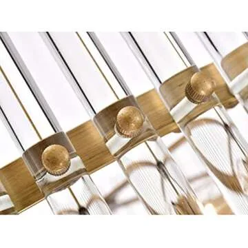 Jojospring Casandra 5-Light Brushed Brass Pendant Crystal Chandelier