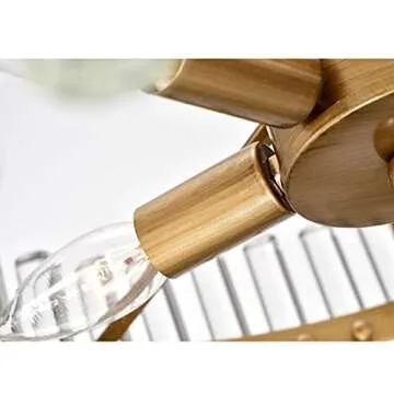 Jojospring Casandra 5-Light Brushed Brass Pendant Crystal Chandelier