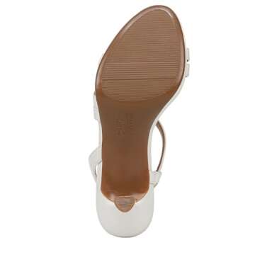 Naturalizer Womens Brenta Heeled Sandal White Smooth 8 M