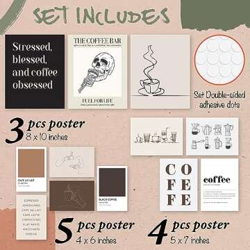 97 Decor Coffee Bar Decor - Coffee Wall Decor, Coffee Poster Print, Coffee Bar Essentials, Coffee Ca...