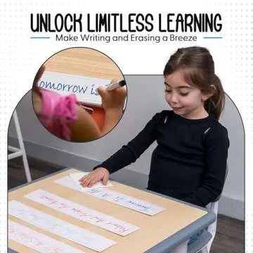 Essex Wares - 50 Pack - White - 16" Wide x 3" Tall Dry Erase Sentence Strips - Sentence Strips Cardstock - Reusable & Double Sided (Ruled & Blank) Sentence Strips for The Classroom, Home, Office