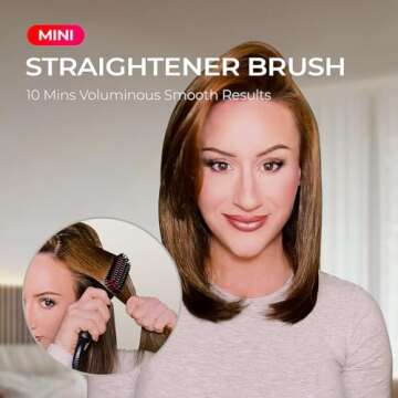 TYMO Ionic Mini Travel Hair Straightener Brush for Women