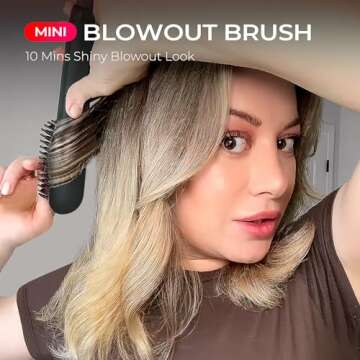 TYMO Ionic Mini Travel Hair Straightener Brush for Women