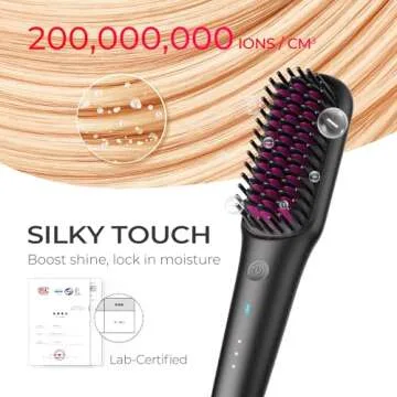 TYMO Ionic Mini Travel Hair Straightener Brush for Women