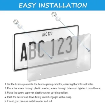 2-Pack Durable License Plate Protecters, Slim Design, Rust-Proof Aluminum Holder, Fits All Standard Plates, Screws Included (Blackk)