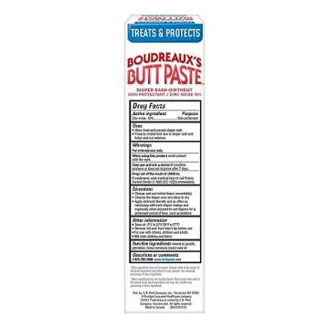 Boudreaux's Butt Paste for Sensitive Skin Diaper Rash Cream, Ointment for Baby, 4 oz Tube