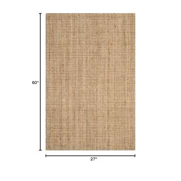 SAFAVIEH Natural Fiber Collection Accent Rug - 2'3" x 5', Natural, Handmade Farmhouse Jute, Ideal fo...