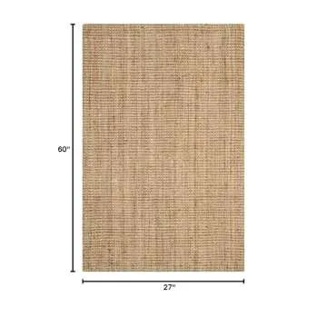 SAFAVIEH Natural Fiber Collection Accent Rug - 2'3" x 5', Natural, Handmade Farmhouse Jute, Ideal fo...