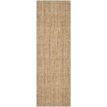 SAFAVIEH Natural Fiber Collection Accent Rug - 2'3" x 5', Natural, Handmade Farmhouse Jute, Ideal for High Traffic Areas in Entryway, Living Room, Bedroom (NF747A)