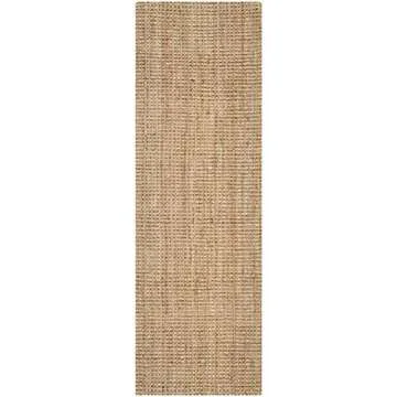 SAFAVIEH Natural Fiber Collection Accent Rug - 2'3" x 5', Natural, Handmade Farmhouse Jute, Ideal for High Traffic Areas in Entryway, Living Room, Bedroom (NF747A)