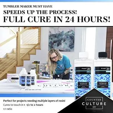 Counter Culture DIY Fast Set Epoxy Resin, 64 oz Half Gallon Kit for Artistic Coating and Casting