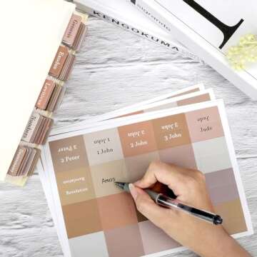 Brown Bible Tabs for Bible Journaling Supplies,Bible Study Tabs for Women and Men,66 Old and New Testament Bible Book Index Tabs for Christian Gift