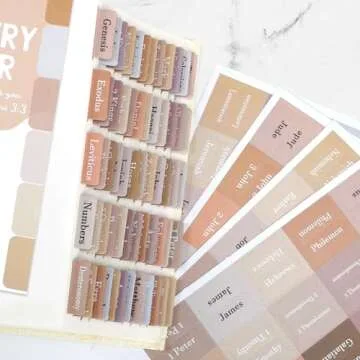 Brown Bible Tabs for Bible Journaling Supplies,Bible Study Tabs for Women and Men,66 Old and New Testament Bible Book Index Tabs for Christian Gift