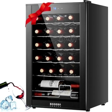 BODEGACOOLER Wine Cooler Refrigerator 24 Bottle, Mini Fridge with 41-64.4°F Digital Temperature Con...