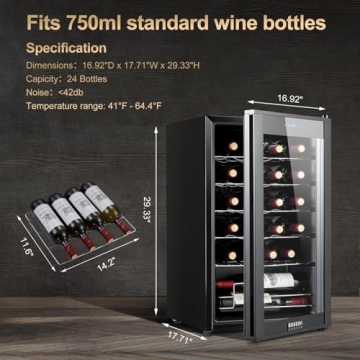 BODEGACOOLER 24 Bottle Wine Cooler Refrigerator for Wine Lovers
