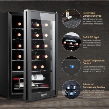 BODEGACOOLER 24 Bottle Wine Cooler Refrigerator for Wine Lovers