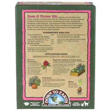 Down To Earth All Natural Fertilizers Organic Rose & Flower Mix 4-8-4, 5 lb