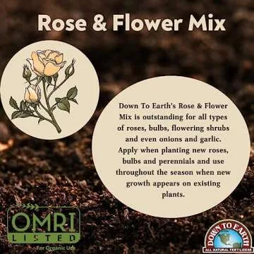 Down To Earth All Natural Fertilizers Organic Rose & Flower Mix 4-8-4, 5 lb