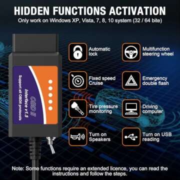 OBDMONSTER ELM327 OBD2 USB Adapter for Windows Diagnostic Scanner