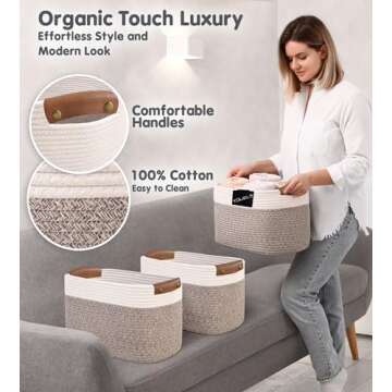 CHAT BLANC Cotton Rope Baskets - Stylish Storage Solutions