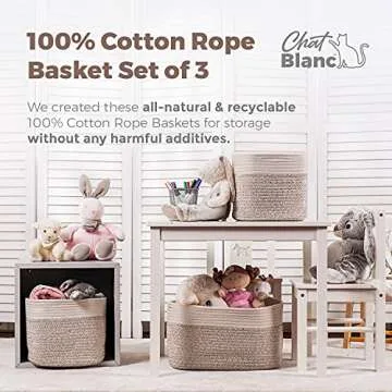 CHAT BLANC Cotton Rope Baskets - Stylish Storage Solutions
