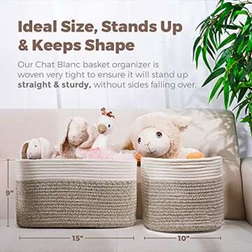 CHAT BLANC Cotton Rope Baskets - Stylish Storage Solutions