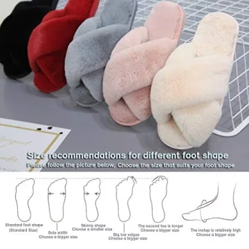 LZLER Women Fuzzy Fluffy Slippers for Home and Outdoors