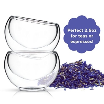 Kitchables Insulated Glass Tea Cups for Hot Beverages
