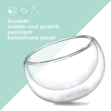 Kitchables Insulated Glass Tea Cups for Hot Beverages