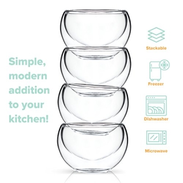 Kitchables Insulated Glass Tea Cups for Hot Beverages