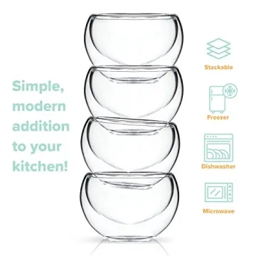 Kitchables Insulated Glass Tea Cups for Hot Beverages