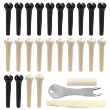 24pcs Acoustic Guitar Bridge Pins, Acoustic Guitar Pegs Acoustic Bridge Pins Puller Remover Guitar B...