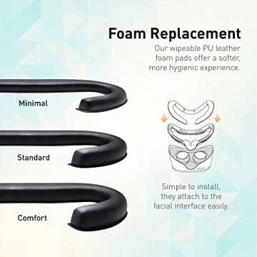 VR Cover Fitness Facial Interface Bracket & Foam Comfort Replacement with Lens Protector Cover for Oculus/Meta Quest 2 (Dark Grey & Black + Comfort Foam)