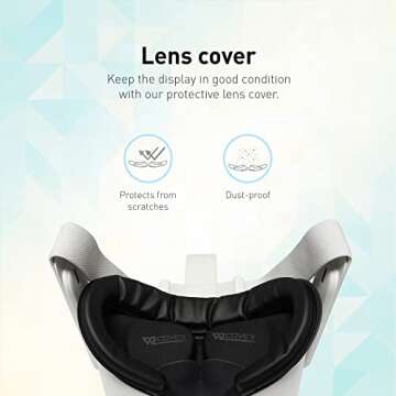 VR Cover Fitness Facial Interface Bracket & Foam Comfort Replacement with Lens Protector Cover for Oculus/Meta Quest 2 (Dark Grey & Black + Comfort Foam)