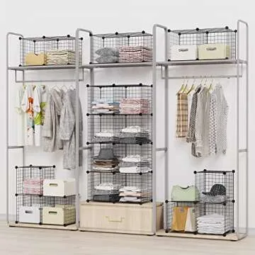 HOMIDEC Wire Cube Storage, Storage Shelves 6 Cube Bookshelf Bookcase Closet Organizer and Storage, Wire Storage Shelves Multi-Use DIY Storage Cube Shelf for Books, Toys, Clothes, Tools