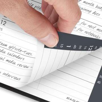 AT-A-GLANCE Planner 2024-2025 Academic, Daily Appointment Book, 5" x 8", Small, Flexible Cover, Quarter-Hourly, Black (7080705)