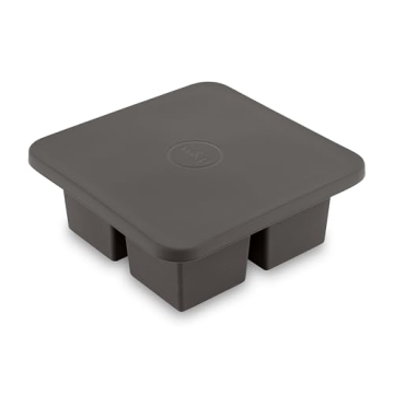 W&P Peak Silicone Extra Large Cube Ice Tray | Charcoal | Easy to Use, Food Grade Silicone
