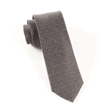 The Tie Bar Gray Linen Stitched 2 1/2 Inch Skinny Tie