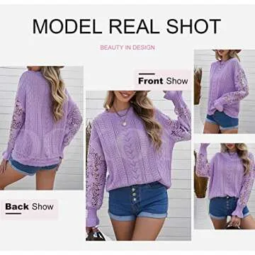 Dokotoo Crochet Lace Sweater for Women - Cozy & Stylish
