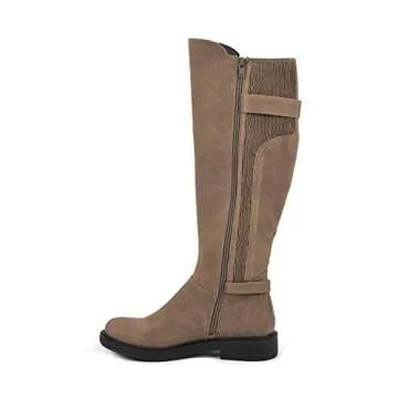 WHITE MOUNTAIN Shoes Meditate Women's Tall Riding Boot, Chestnut/Fabric, 9 M