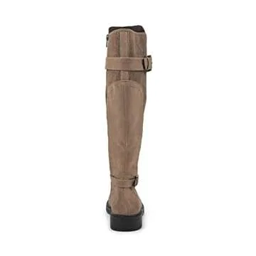 WHITE MOUNTAIN Shoes Meditate Women's Tall Riding Boot, Chestnut/Fabric, 9 M