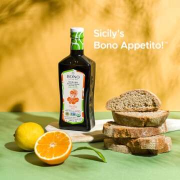 Bono Sicilian Extra Virgin Olive Oil | Organic | Sicilia PGI | 100% Italian Extra Virgin Olive Oil, 16.9 oz