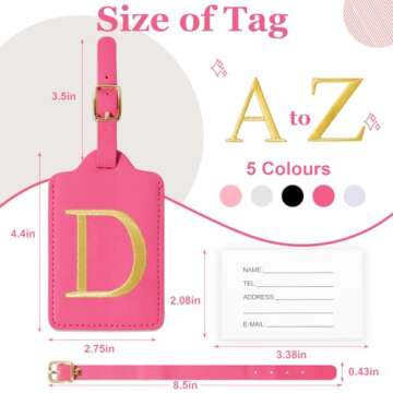 Personalized Initial Luggage Tags - Cute Leather Tags for All Travelers
